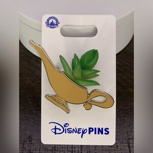 Disney Aladdin Lamp Pin with Green Succulent